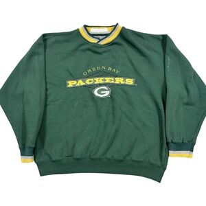 Starter Green Bay Packers Sweatshirt Men's Large Green Crewneck Pullover Vintage